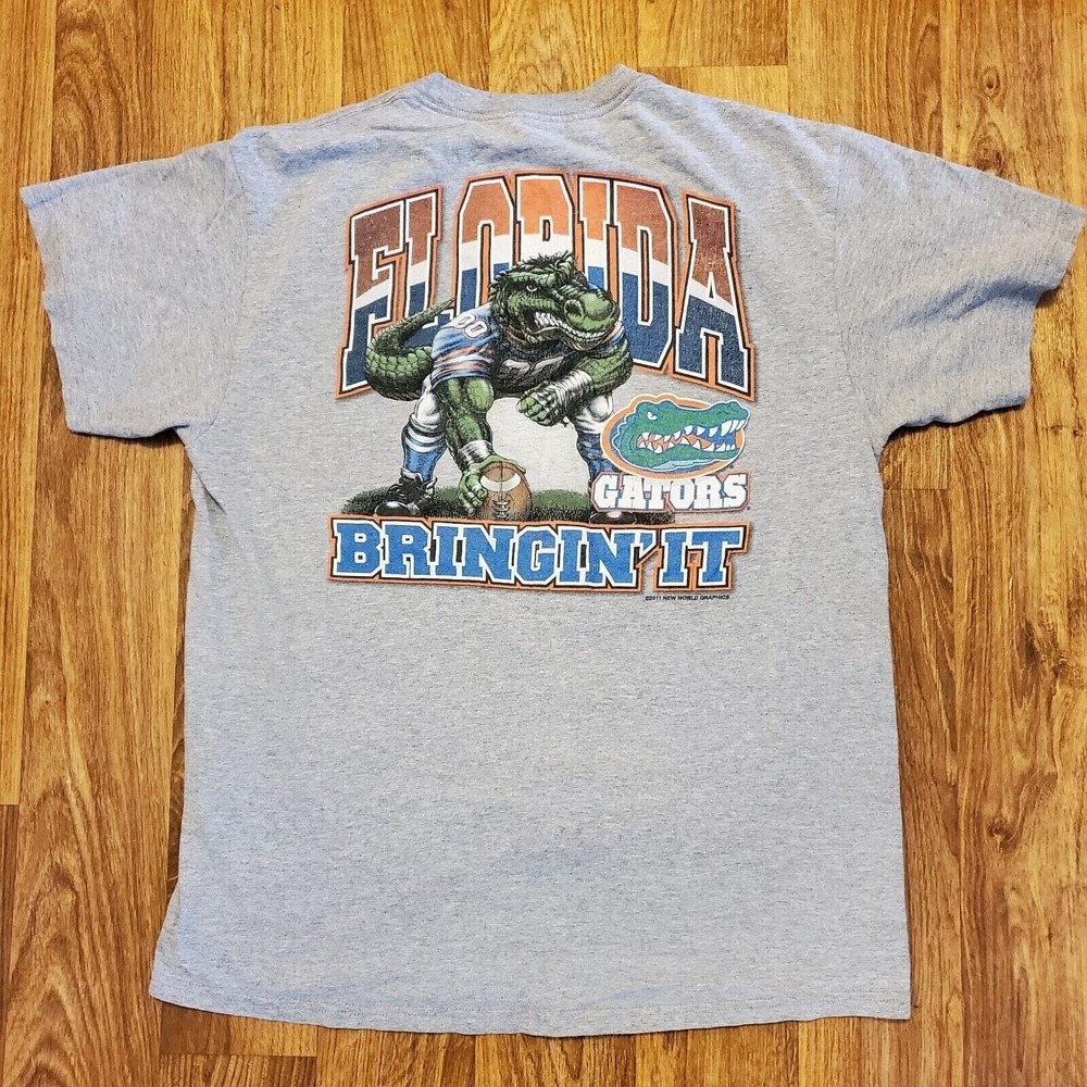 Vintage Florida Gators Shirt Adult Large Gray Bringin‎ It Double Sided 2011